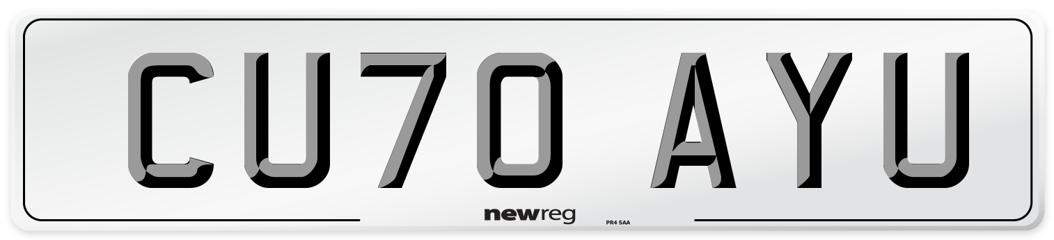 CU70 AYU Number Plate from New Reg